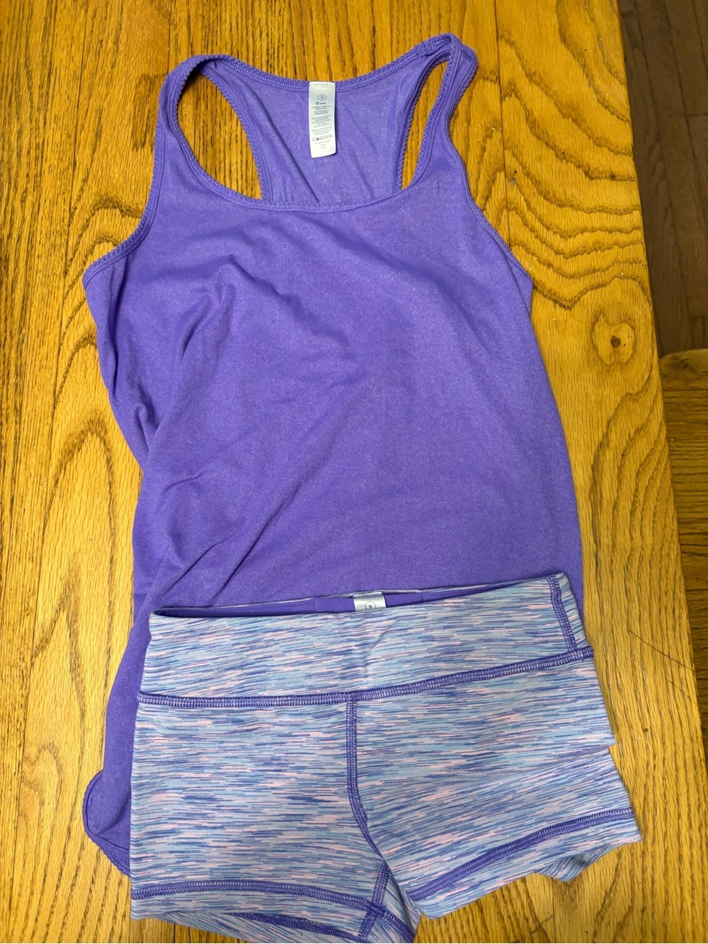 Ivivva Purple Tank and Multicolor Space-Dye Shorts Matching Set